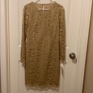 Nanette Lepore dress sz 8 gold poetic love NWT